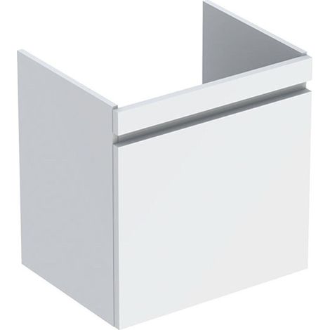 Mueble bajo lavabo Geberit Renova Plan, con un cajón y un cajón inglés: Ancho 57,6cm, Alto 58,6cm, Fondo 43,8cm, Blanco / Lacado alto brillo