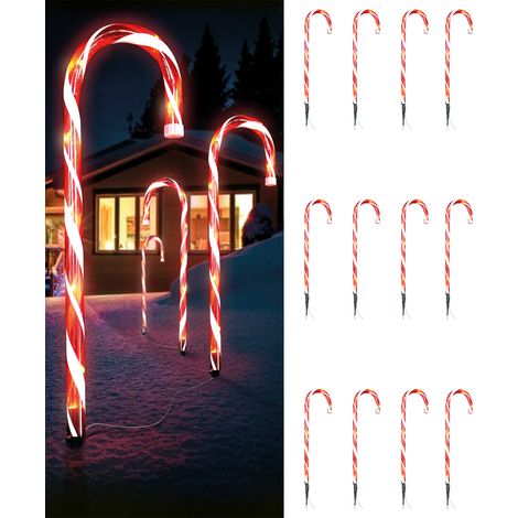 12er Set LED-Gartenleuchtsäbe "Zuckerstangen"-MLK076W-3