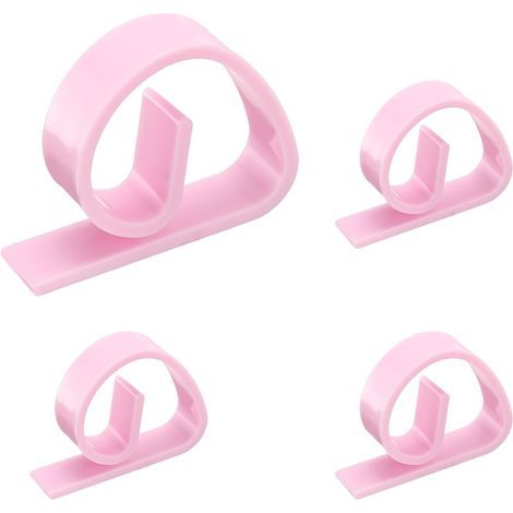 Set di 4 mollette per tovaglia in plastica - 4,6 x 3,5 cm - Per casa, feste, picnic, matrimoni, campeggio, tavolo da pranzo, rosa (1/5)