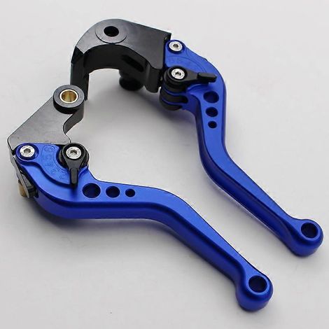 Levier de frein/klaxon réglable en alliage d'aluminium modifié pour moto S1000RR 2015-2020 (poignée courte bleue) (1/5)