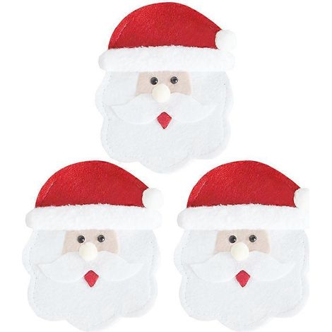 3er-Set Küchengeschirrhalter, weihnachtliche Geschirrabdeckungen, bezaubernde Partydekoration (rundes Weihnachtsmanngesicht) (1/3)