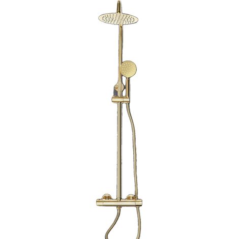 Système de douche, laiton et acier inoxydable, douchette supérieure de 20 cm, hauteur réglable de 70 à 110 cm, longueur de tuyau de 1,5 m, 3 modes d'eau (1/5)
