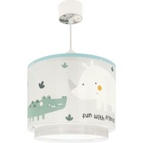 Lustre Chambre Lampe Suspension Plafonnier Pour Enfants, Rhinocéros et Crocodile, 60622M, E27 (1/5)