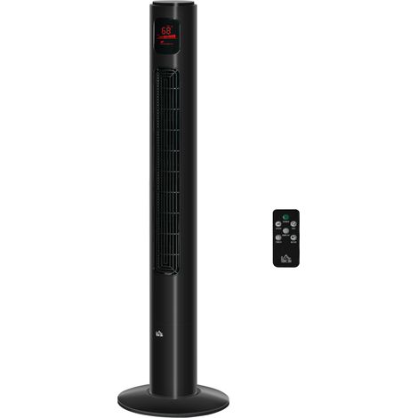 Ventilateur colonne 45W oscillation 70° minuterie 12h LED panneau tactile télécommande noir (1/5)