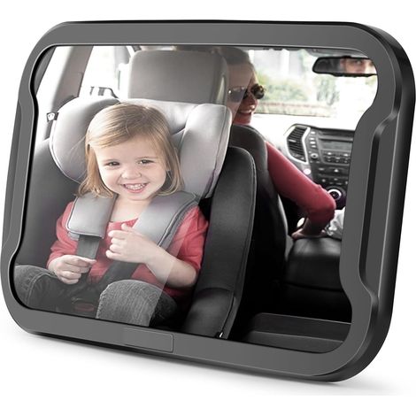 Miroir Voiture Bébé, Anti-dropout Retroviseur Bebe avec 360° Rotation Réglables, Incassable Rétroviseur Bébé pour Convient à Tous Les Sièges Arrière de Voiture Essentiel Jeunes Parents (1/5)