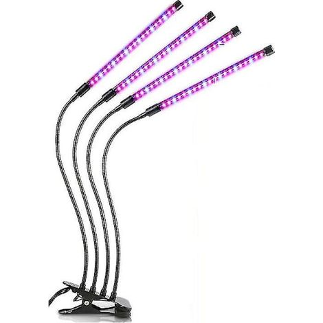 Filiyano – Lampe de croissance avec 4 tubes LED réglables - Lampe de croissance d'intérieur à spectre complet, support à pince flexible pour semis et (1/5)