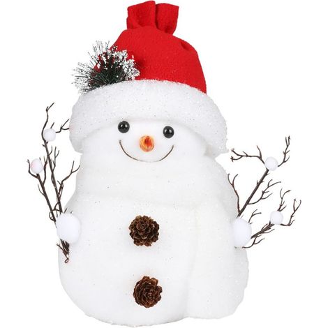 Deko-Schneemann mit Mütze aus Styropor (1/3)