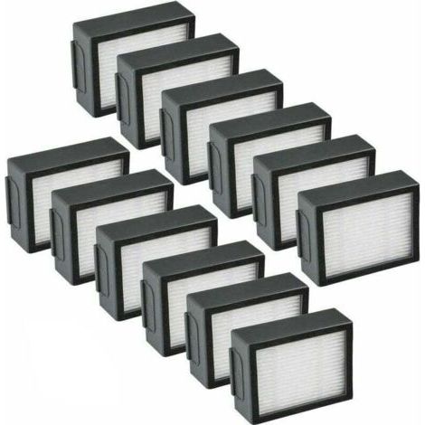 12-pack of filters, compatible with iRobot Roomba e/i series. High-performance replacement filters – accessories for e5, e6, i3, i4, i6, i7, i7+, i8 and i8+. (1/4)