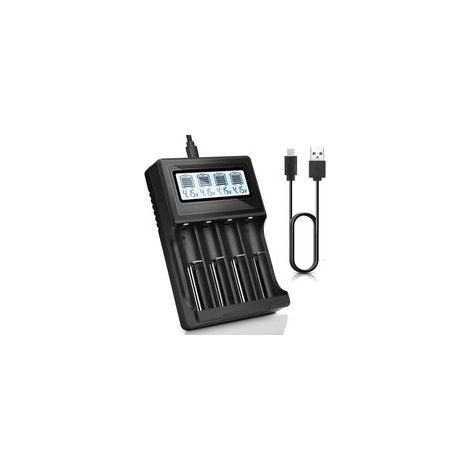 USB Chargeur de batterie intelligent universel 18650 avec écran LCD automatique pour batterie Li-ion Ni-Mh/Ni-Cd LiFePO4 AA AAA AAAA C RCR123 (1/5)