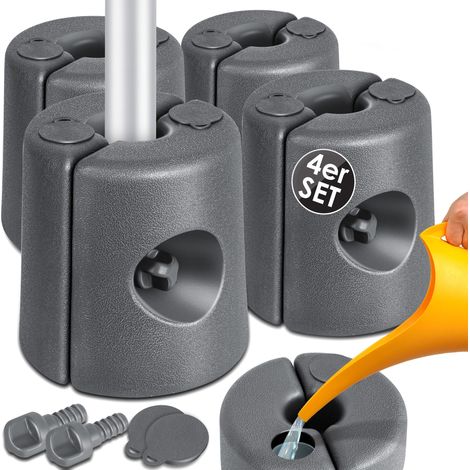 KESSER® gazebo feet set de 4 gazebo feet rellenables con agua/arena 22 x 22 x 25 cm HDPE pesos para estabilización para gazebos carpas de jardín  antracita (1/5)