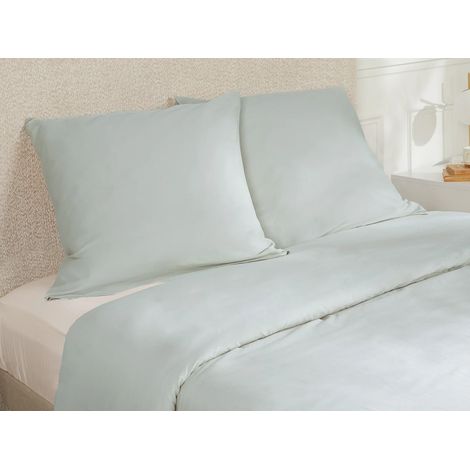 Completo lenzuola in Satin 108 fili/cm² Copripiumino 220 x 240 cm + 2 Federe 63 x 63 cm Grigio chiaro - TALORA di PALACIO (1/3)