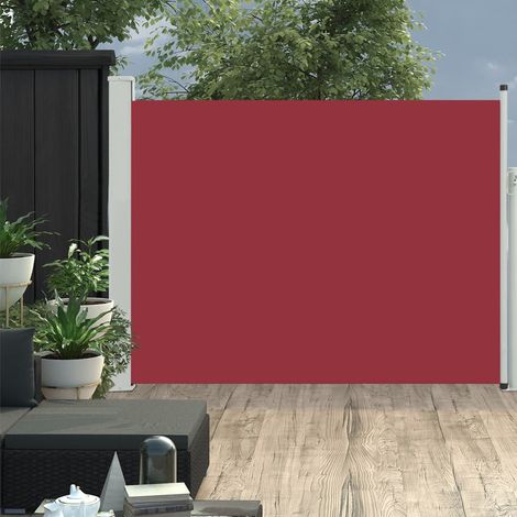 Auvent latéral rétractable de patio - Auvent de jardin Soleil imperméable 140x500 cm Rouge BV732235 - BonneVie (1/5)