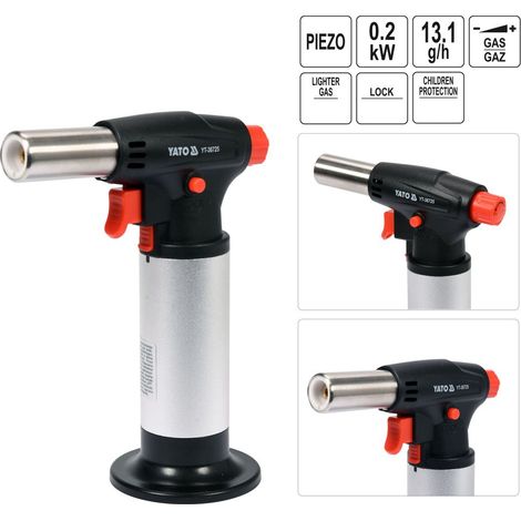 Mini Gasbrenner Lötbrenner Bunsenbrenner Lötlampe Piezozündung 1300°C Butan Gas (1/5)