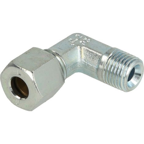 Raccord à visser coudé mâle 1/4'' x 8 mm avec filetage conique