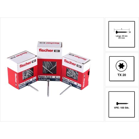 fischer Power-Fast II 5,0x40 PH blvz VG TX 100 100 Stk (1/5)