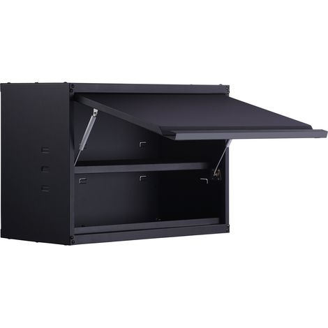 Mophorn Gabinete de Almacenamiento para Garaje Armario de Herramientas de Metal Montado en Pared, Carga de 54 kg por Estante Acero con Recubrimiento en Polvo Puerta Abierta a Presión para Taller, Gara (1/5)