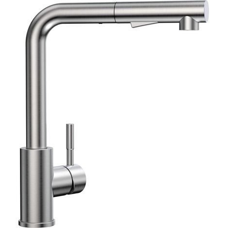 Rubinetto da cucina con doccetta estraibile e 2 modalità di getto, miscelatore da cucina con doccetta estraibile girevole a 360°, acqua calda e fredda disponibili, rubinetto per lavello in acciaio ino