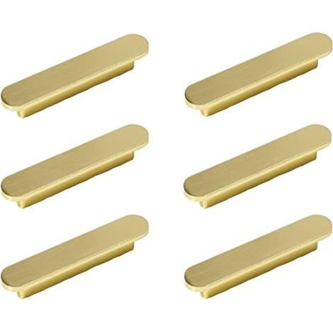 Stück gebürstete Messinggriffe, goldene Küchenschrankgriffe – Schrankgriffe, gebürstete Messing-Möbelgriffe, 64 mm Lochabstand (1/5)