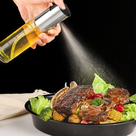 2PCS Vaporisateur Huile, 100ml Bouteille Verre, Acier Inoxydable, Échelle Précise, Cuisine, Barbecue