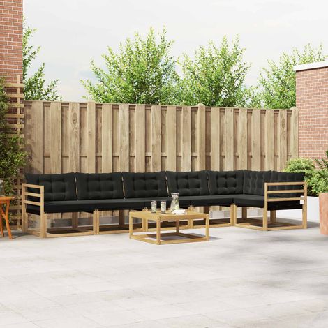 vidaXL Outdoor-Sofagarnitur 7 pcs Weiß und Schwarz 79 x 79 x 37 cm (1/5)
