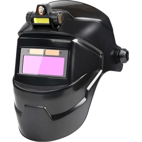 Cagoule De Soudage Vision Réelle - Lentille De Vue Large Assombrissement Automatique À Énergie Solaire Casque De Soudure Pour Production Métallique Automobile Construction Équipement Professionnel