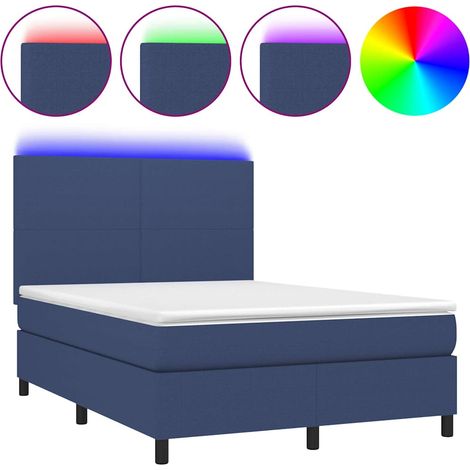 Maison Exclusive - Boxspringbett mit Matratze & LED Blau 140x200 (1/5)