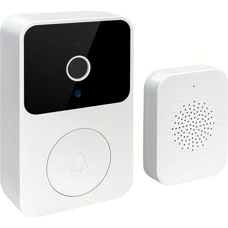 Kabellose Türklingel mit Überwachungskamera, WLAN-Smart-Kamera, Videoaufzeichnung, Türklingel (USB-C), mehrere Klingeltöne, wiederaufladbar, kompatibel mit Android- und IP-Smartphones (1/5)