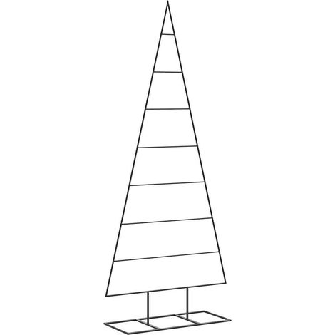 Albero di Natale Albero natalizio Albero festivo Decorativo in Metallo Nero 150 cm (1/5)
