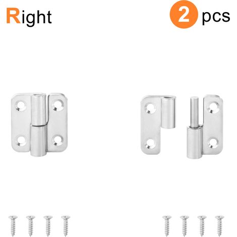 Charnières amovibles en acier inoxydable (37 mm R) - Lot de 2 - 270° - Noir - Pour portes de meubles de cuisine, placards et armoires (1/5)