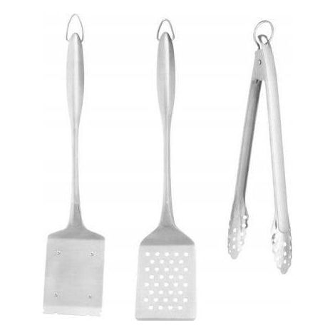 Ensemble outils barbecue Mustang acier inoxydable argent 0.5kg (1/3)
