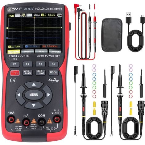 ZT-703S - 50MHz 280MSa/s oscilloscope with 2 probes and 3.5" screen (1/5)