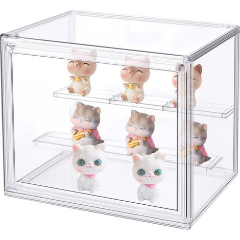 Acryl-Displaybox 27x18x22 cm, stapelbar und abnehmbar, transparente Vitrine mit Magnettür für Actionfiguren, Pop-Figuren, Sammlerspielzeug und Sammlerstücke (1/5)