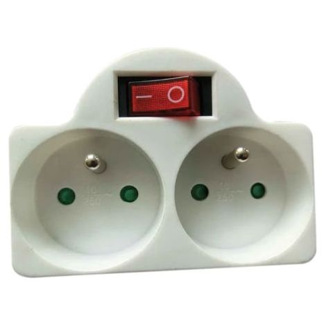 Biplite 2p+t avec interrupteur 2 X 2p+t - Dhome