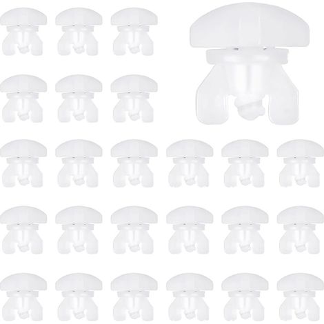 Lot de 20 coulisseaux pour rails de rideaux crochets et anneaux accessoires de fixation pour tentures (1/5)