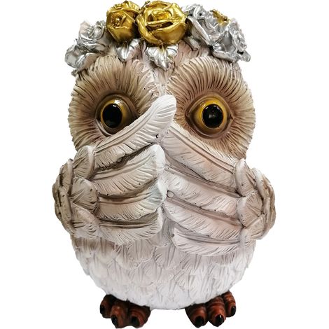 Sculpture Hibou Décoratif Résine Artisanat Style Zen Silencieux Ornement Bureau Salon Élégant Moderne (1/5)