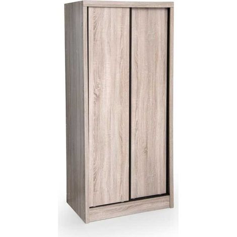 Armadio con ante scorrevoli rovere con doppio vano cm 84 x 56 x 187 h (1/2)