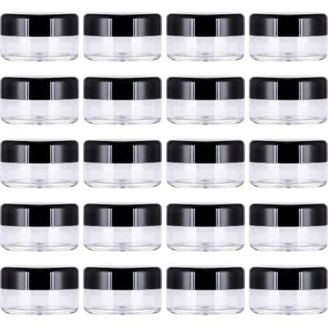 60 Pièces Pots Ronds Cosmétiques en Plastique Noir, Lot de Set (1/5)