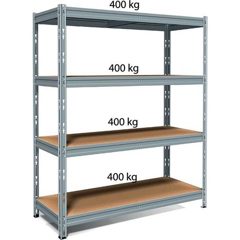 Scaffali ad Incastro in Metallo 4 Ripiani 120x50 Scaffalatura Rinforzata (1/6)