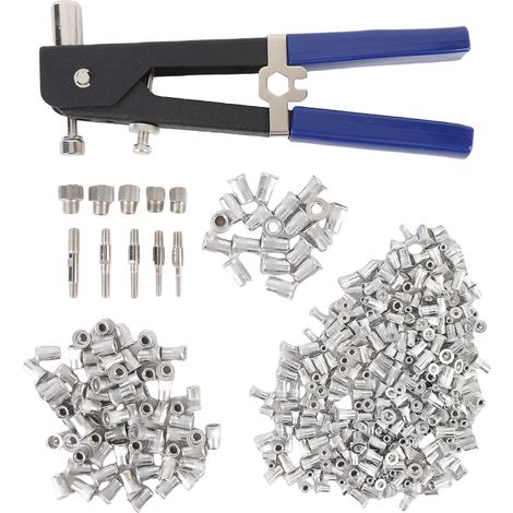 Kit de herramientas para remaches a presión y tuercas remachables métricas M8, M6, M5, M4 y M3, para decoración de muebles, aplicaciones automotrices e industriales. (1/5)