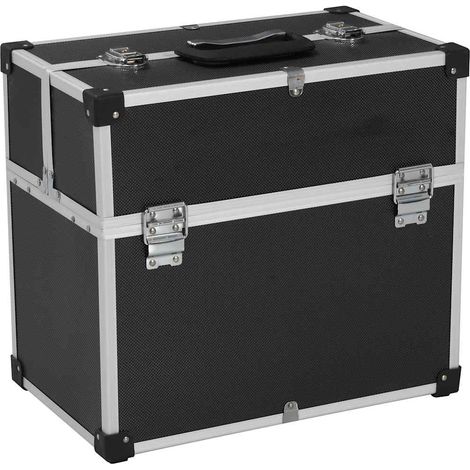 Caja de herramientas aluminio negro 38x22,5x34 cm vidaXL (1/5)