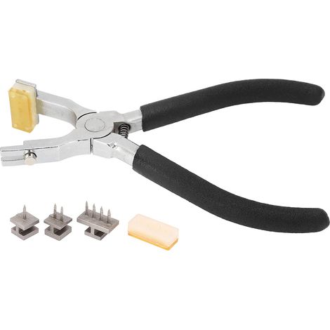 Pince coupante diamantée à poignée noire – Outil perforateur pour cuir, bricolage DIY