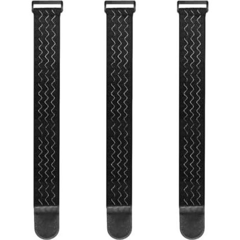 2 Pièces Sangles Elastiques Avec Anti-Dérapantes, Sangle Scratch, Scratch Résistante, Convient pour la Salle de Bain, les Toilettes, le Vélo, Élasticité Antidérapante (Noir) - (1/3)