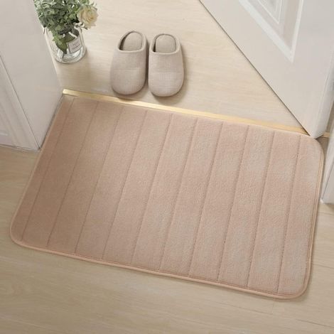 Tapis d'Absorption Tapis de Bain Pour La Maison Tapis de Salle De Bain en Molleton de Corail Tapis de Sol Absorbant en Mousse à Mémoire de Forme, Tapis de Toilette, Chameau, 40 Cm X 60 (1/5)