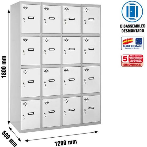 Simonrack Zeitgemäßer Metallschrank Grau und Weiß