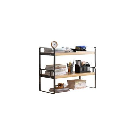 Étagère de rangement pour bureau, étagère de table à deux niveaux amovible, étagère de présentation autoportante pour bureau, chambre d'étudiant ou maison. (1/5)
