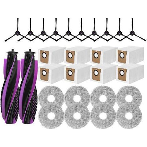 Pièces de rechange pour aspirateur robot JONR P20 PRO : brosse principale, brosse latérale, lingette de nettoyage et sac à poussière (1/5)