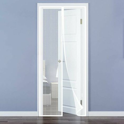 Porte Moustiquaire, Moustiquaire Magnétique Mailles Ultra Fine Aimants Fermeture Automatique pour Couloirs Portes Patio Rideau Anti Moustique Bogues Pas de Forage 100 x 210cm (1/5)