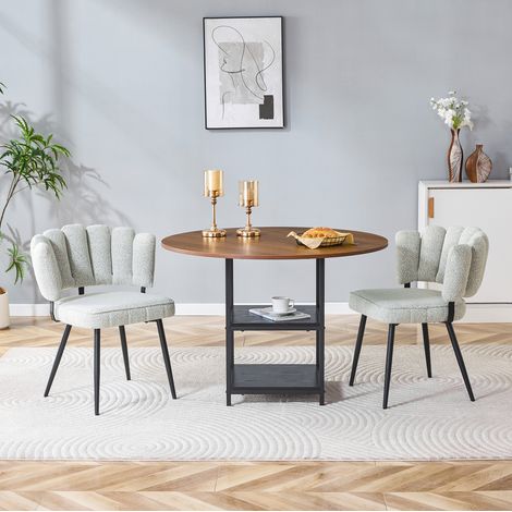 Set tavolo sedie 2 posti con ripiani MDF metallo OKMYHOME (1/4)