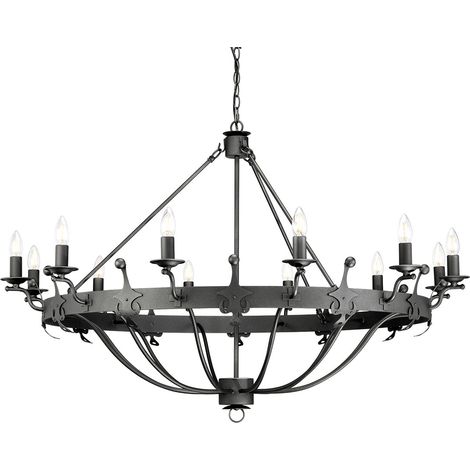 Elstead Windsor Graphite - Lustre suspendu à 12 ampoules - Graphite