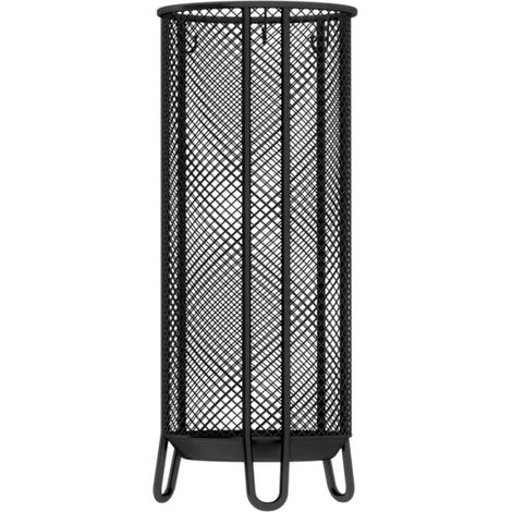 Schirmständer mit Haken, Metall, schwarz, 25,5 x 25,5 x 55 cm (L x B x H)